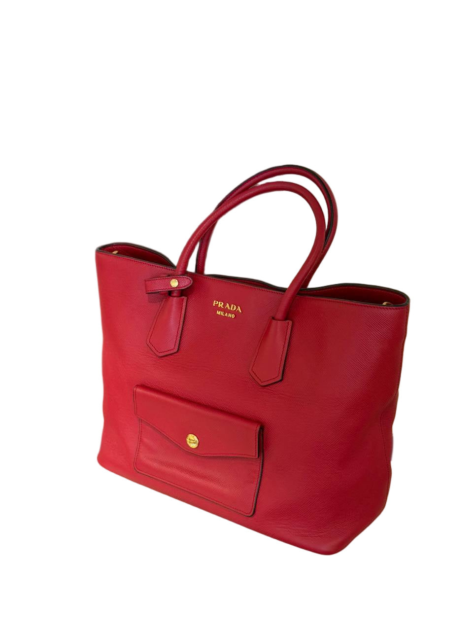 BORSA PRADA SAFFIANO ROSSA CON TASCA FRONTALE