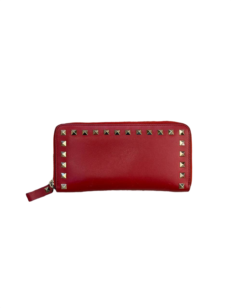 PORTAFOGLIO VALENTINO ROCKSTUD ZIP COLOR CILIEGIA