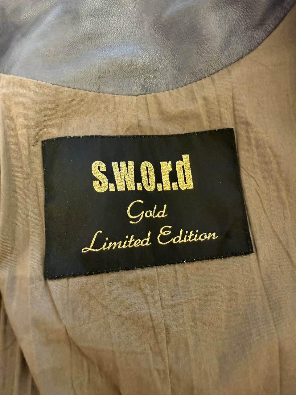 GIACCA PELLE S.W.O.R.D GOLD LIMITED EDITION GRIGIA Tg 42