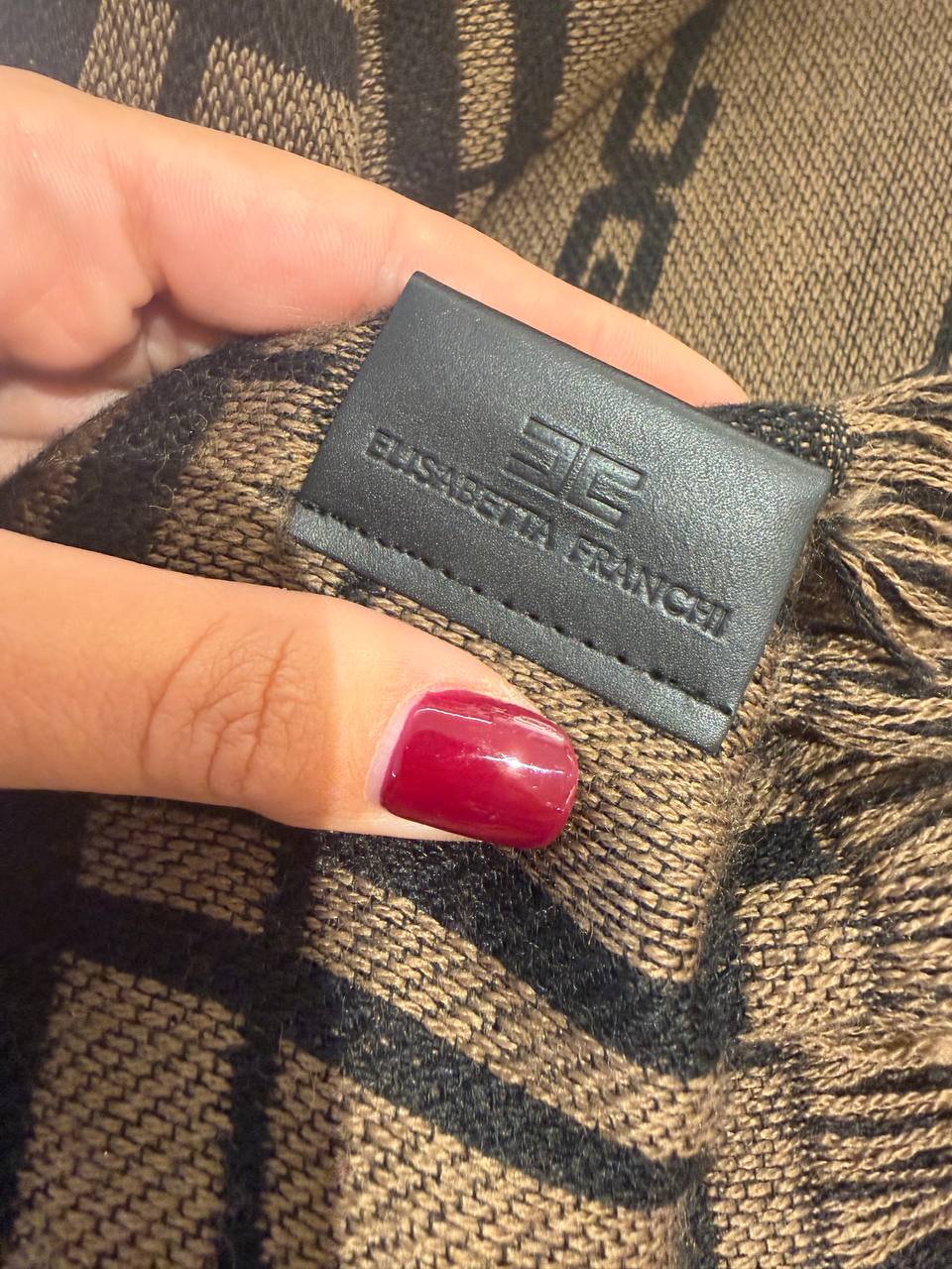 MANTELLA ELISABETTA FRANCHI LOGHI TARTAN MARRONE