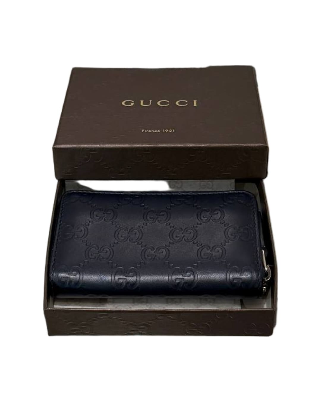 PICCOLO PORTAFOGLIO GUCCI BLU NAVY GG CON SCATOLA