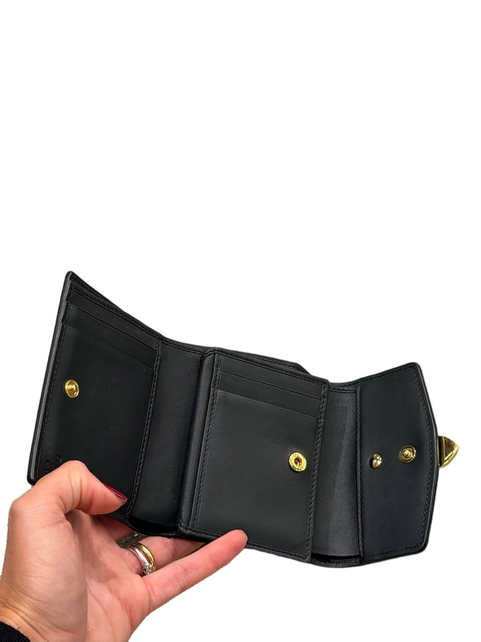 PICCOLO PORTAFOGLIO NERO GUCCI SYLVIE FASCIA WEB ROSSA E VERDE
