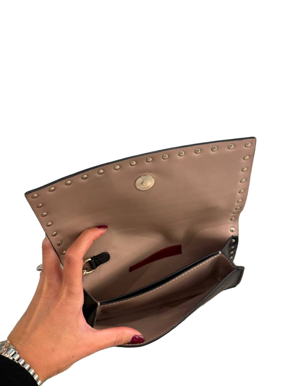 POCHETTE SMALL ROCKSTUD NERA CON BORCHIE VALENTINO GARAVANI