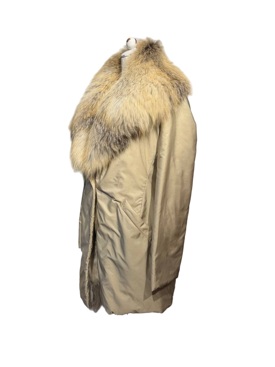 PIUMINO ERMANNO SCERVINO PELO VOLPE BEIGE Tg 44