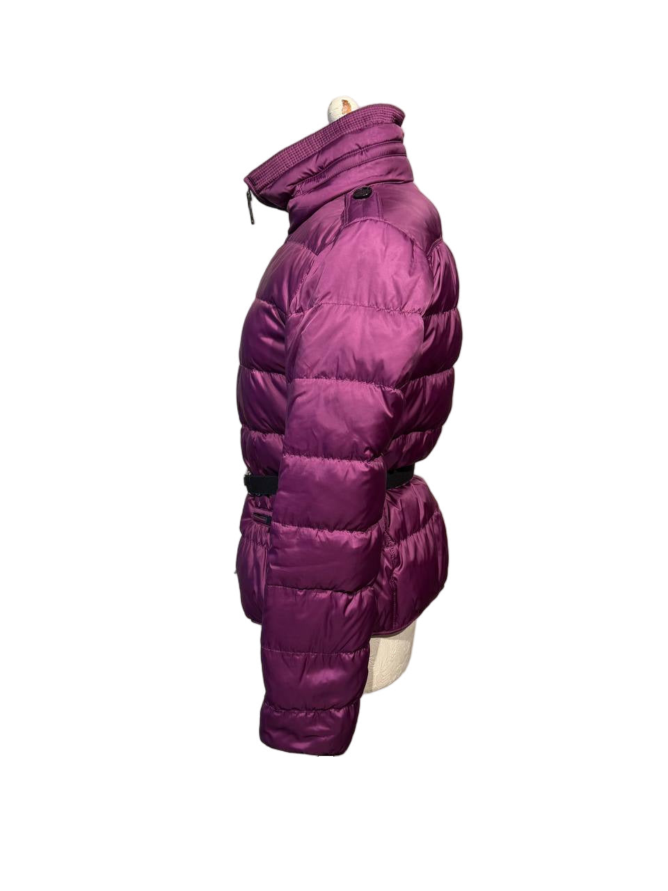 PIUMINO BURBERRY PRUGNA CON CINTURA Tg S