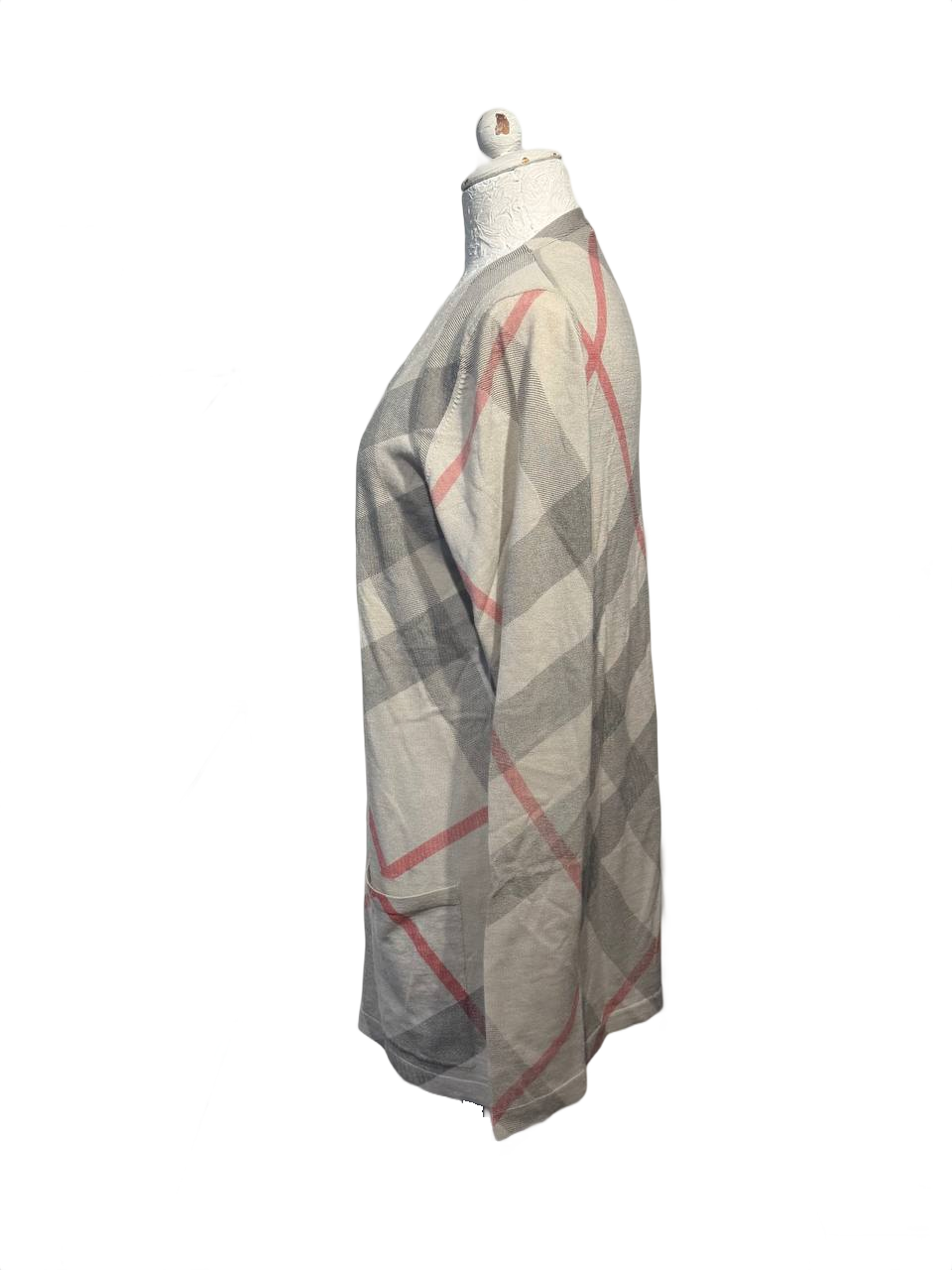 CARDIGAN BURBERRY BRIT  CHECK LANA CASHMERE Tg L