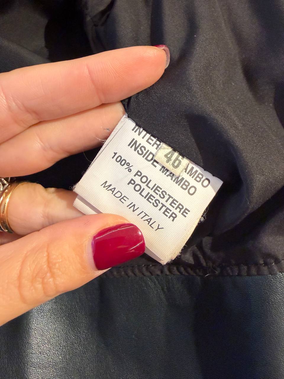 PIUMINO LE STREGHE GRIGIO/NERO PELO DI VOLPE NERO Tg 46