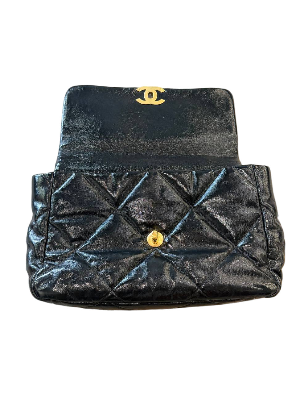 CHANEL 19 FLAP BAG LARGE NERA PELLE