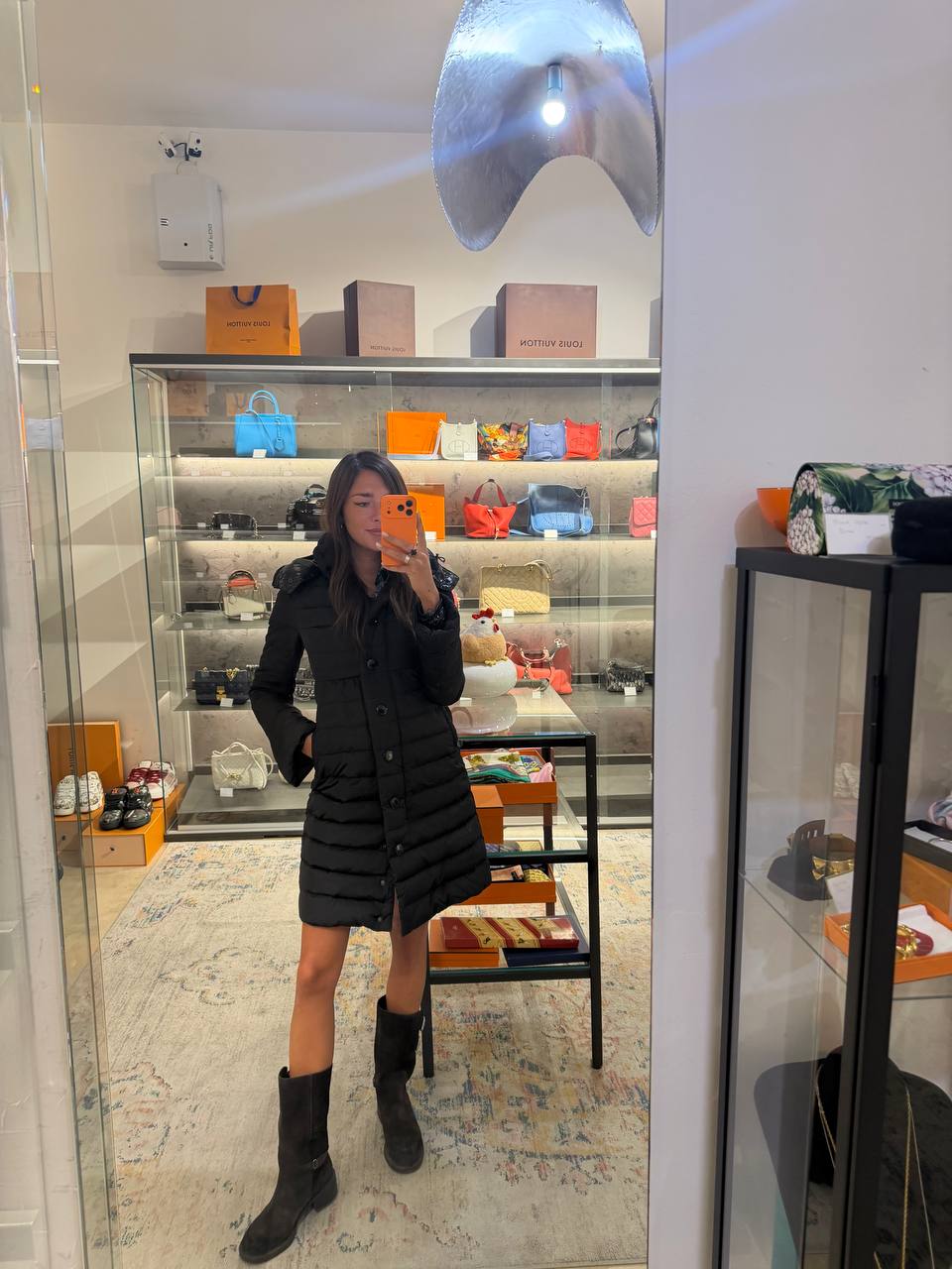 MONCLER PIUMINO LUNGO DONNA NERO CON CAPPUCCIO Tg 0