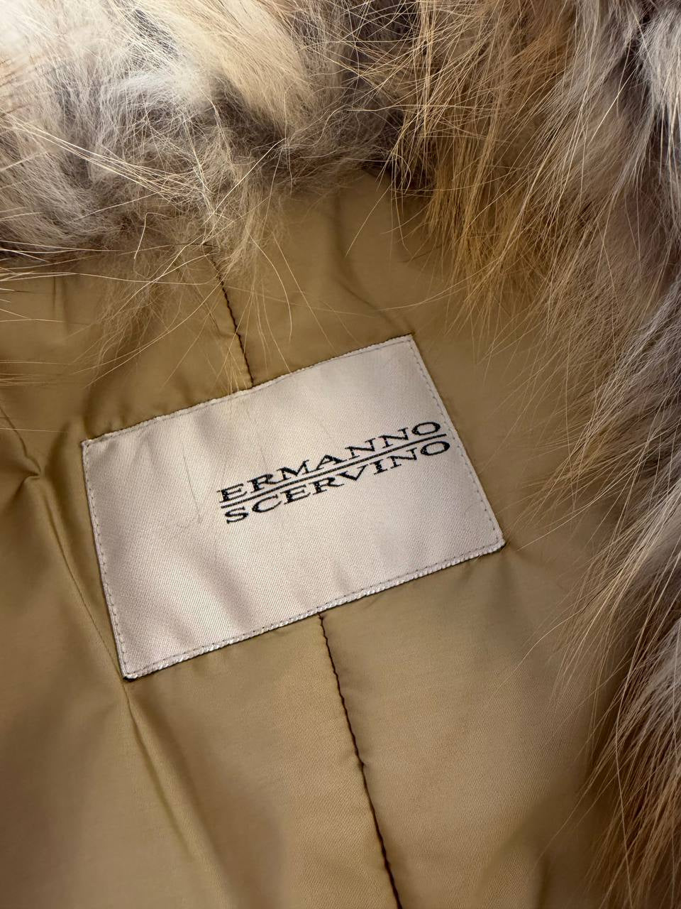 PIUMINO ERMANNO SCERVINO PELO VOLPE BEIGE Tg 44