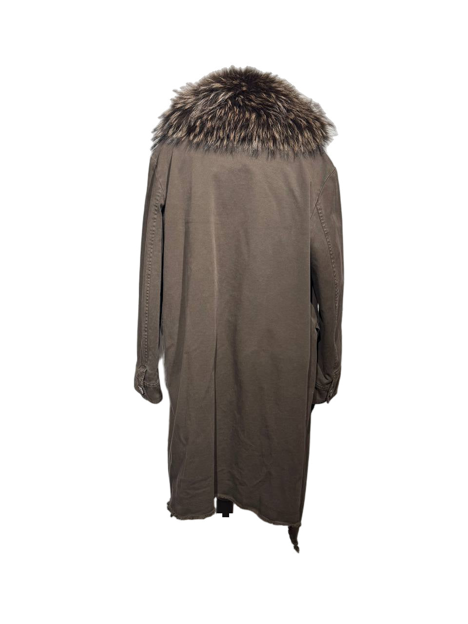 CAPPOTTO MARRONE DELUXE 2 PZ CON PELO VOLPE Tg 44