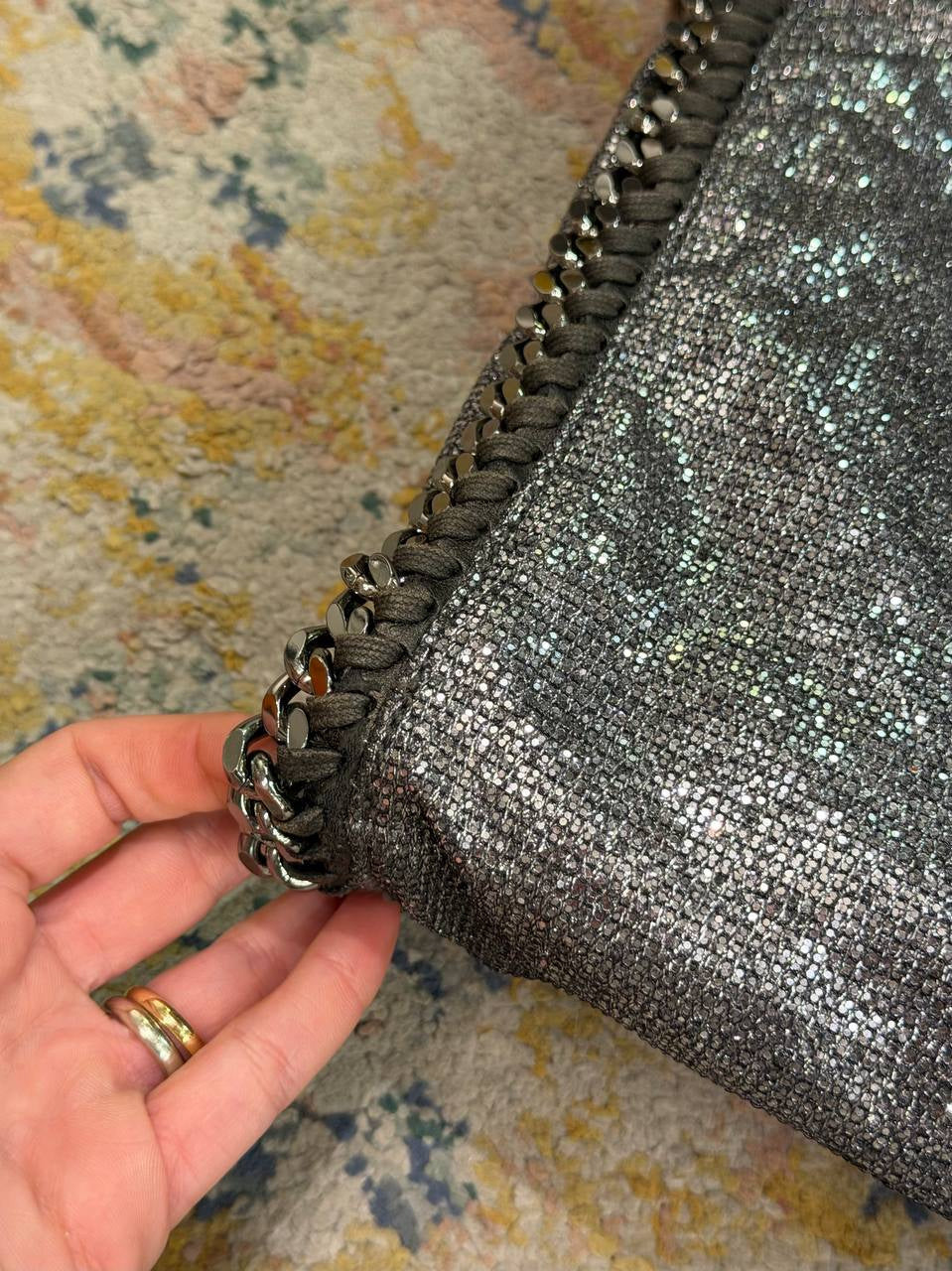 FALABELLA STELLA MCCARTNEY MEDIA TRE CATENE ARGENTATA GLITTER