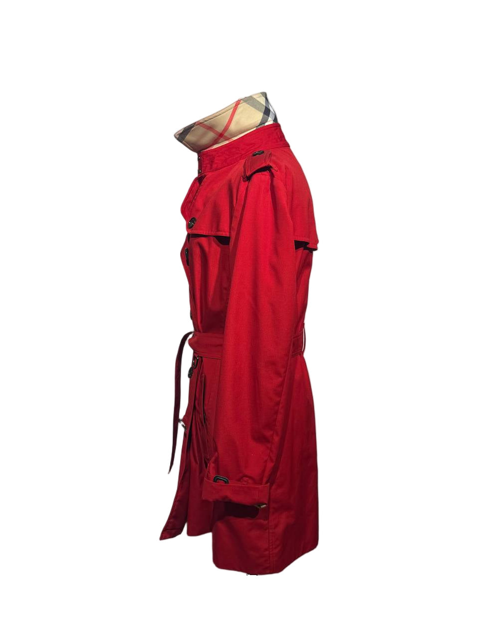 IMPERMEABILE BURBERRY ROSSO DOPPIO PETTO Tg 42