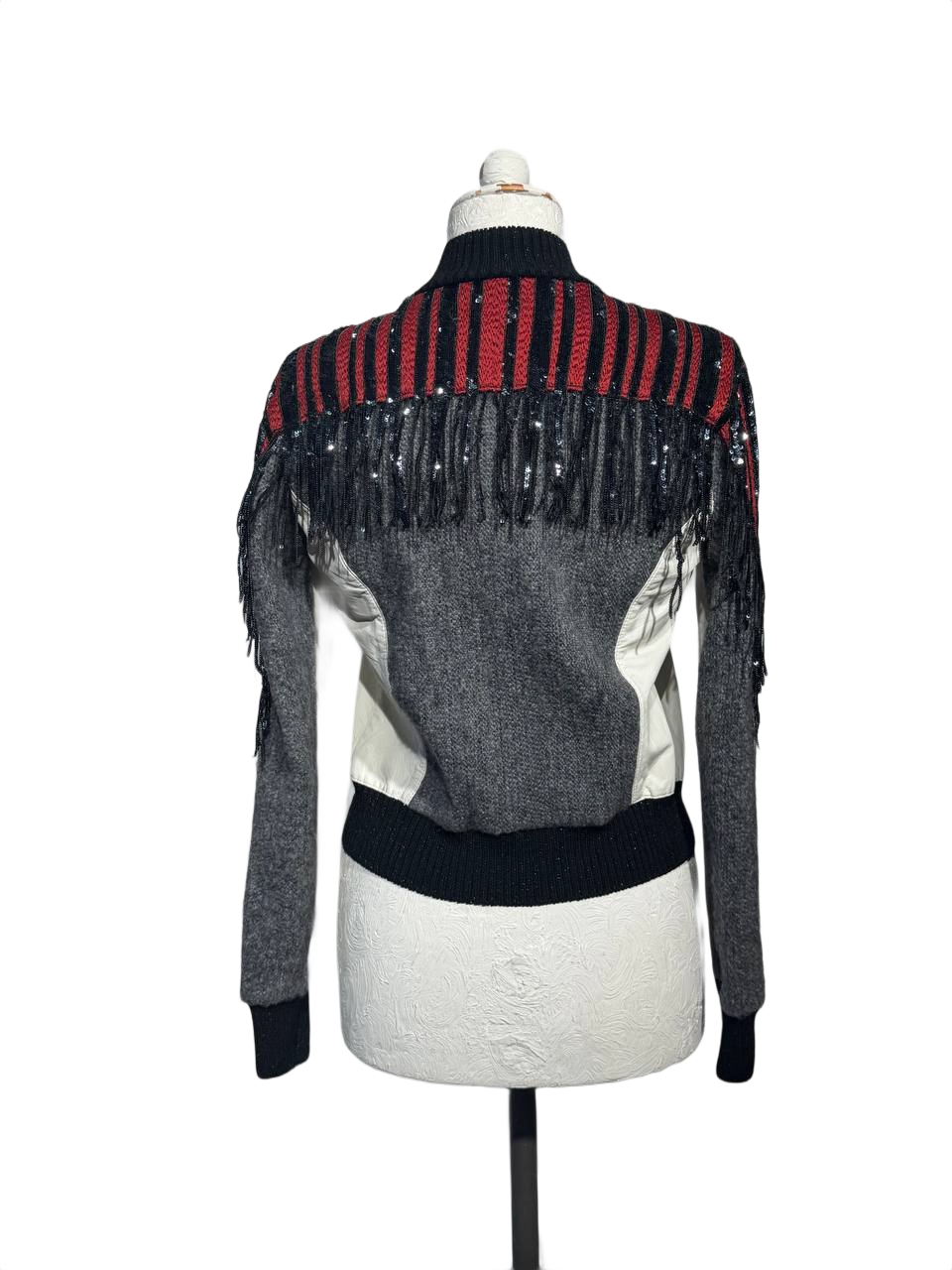 BOMBER AVIU FRANGE PAILLETTES Tg XS