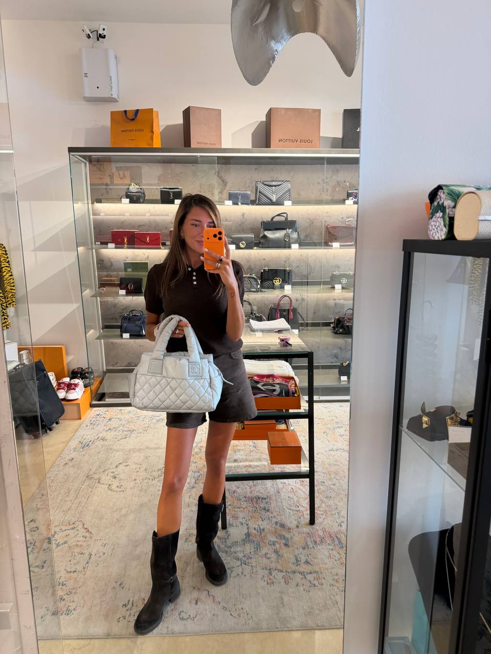 COCO COCOON CHANEL BORSA TRAPUNTATA GRIGIO/AZZURRO