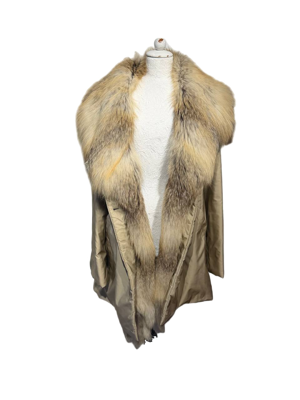 PIUMINO ERMANNO SCERVINO PELO VOLPE BEIGE Tg 44