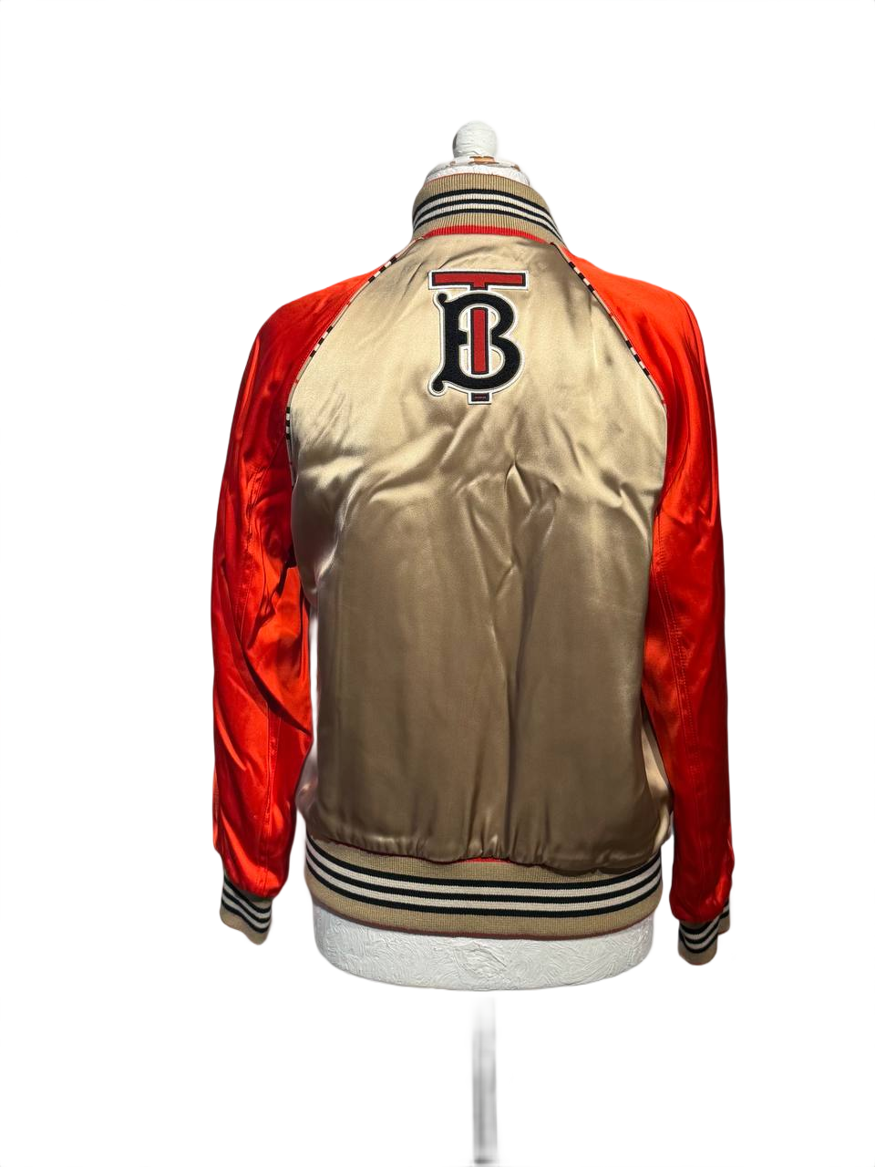 BOMBER BURBERRY SATINATO ORO/ARANCIO TB Tg 38