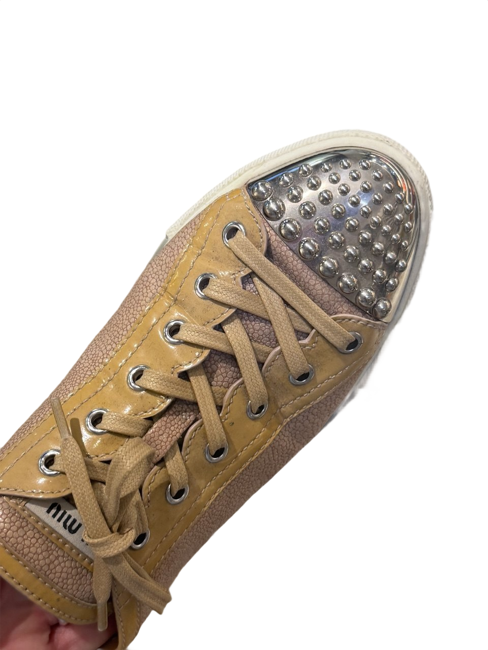 SNEAKERS MIUMIU CIPRIA PUNTA METALLICA BORCHIATA Nr 40