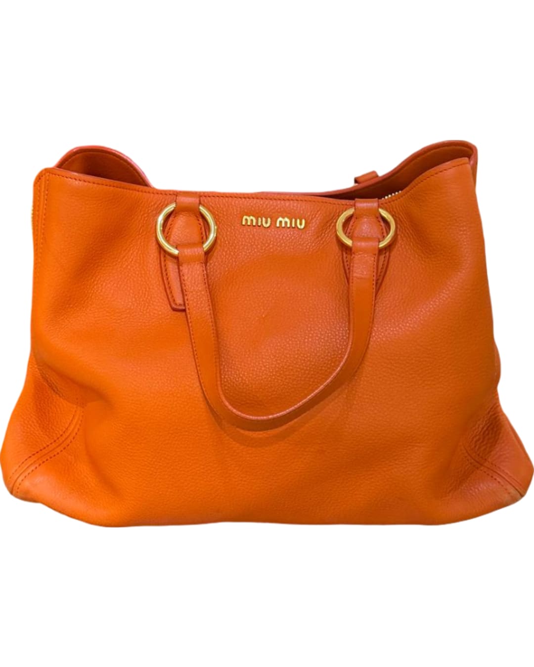 BORSA MIUMIU TOTE PELLE ARANCIONE