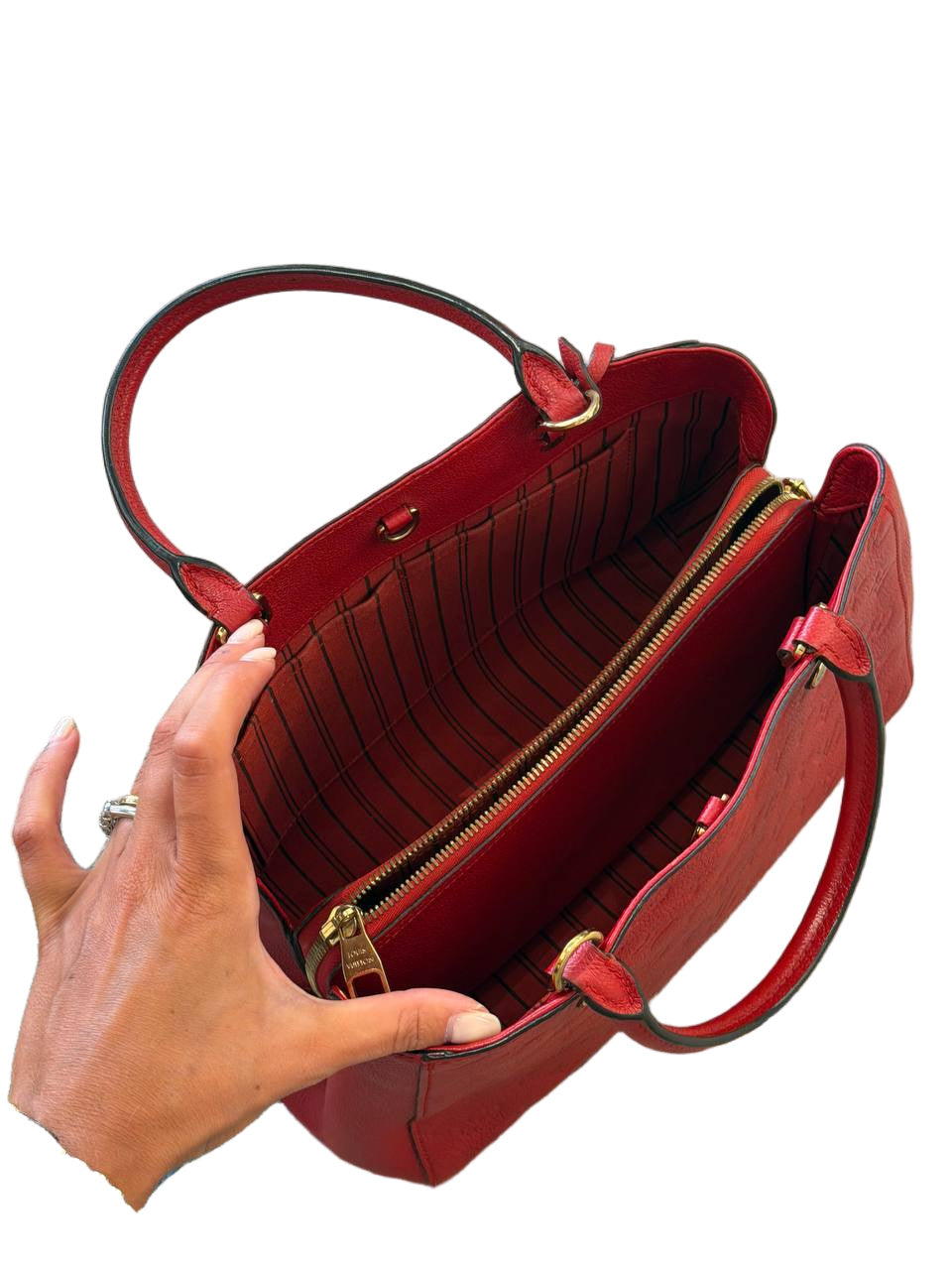 MONTAIGNE MM LOUIS VUITTON PELLE EMPREINTE ROSSA