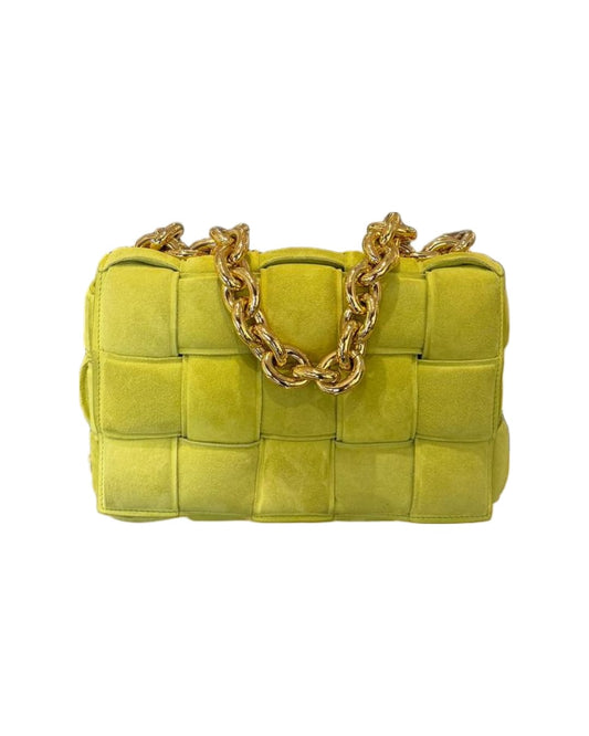 CASSETTE CHAIN BOTTEGA VENETA SUEDE LIME