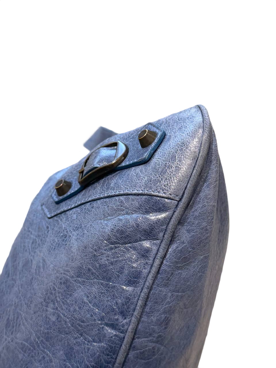 BORSA BALENCIAGA A TRACOLLA PELLE BLU JEANS