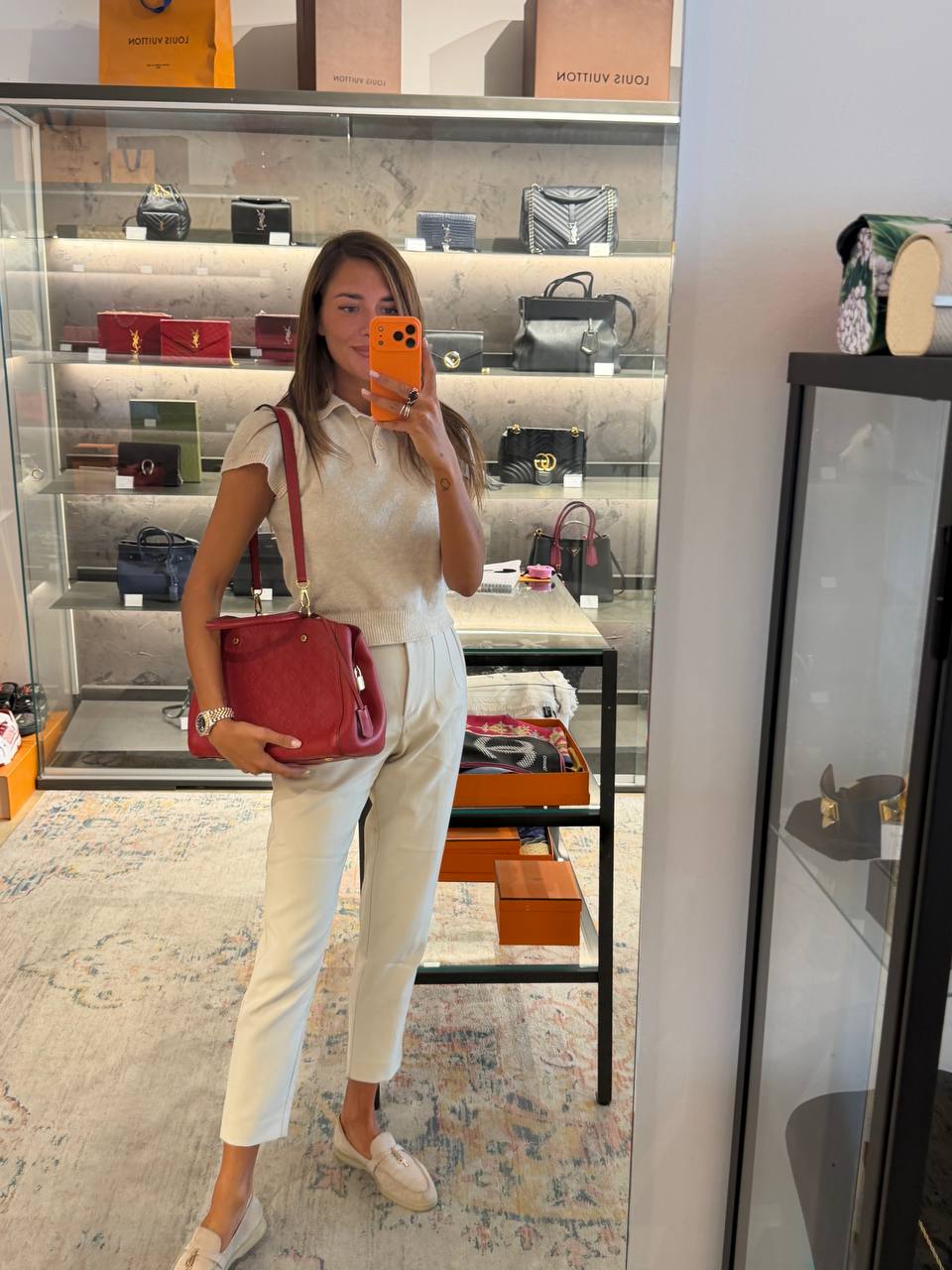 MONTAIGNE MM LOUIS VUITTON PELLE EMPREINTE ROSSA