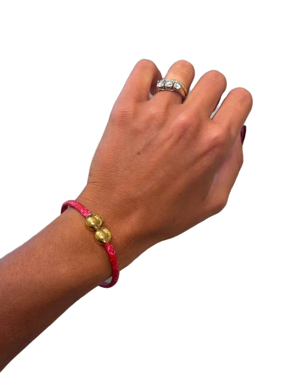 BRACCIALE LOUIS VUITTON MONOGRAM ROSSO E ROSA