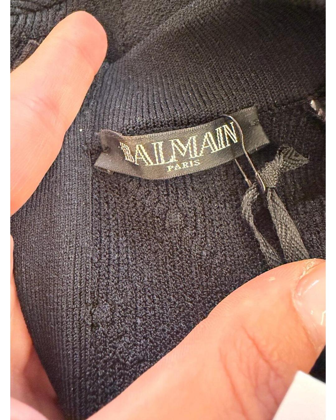 BALMAIN PARIS ABITO MAGLIA NERA BOTTONI DORATI Tg 38