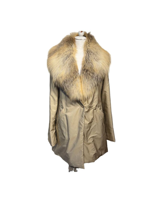 PIUMINO ERMANNO SCERVINO PELO VOLPE BEIGE Tg 44