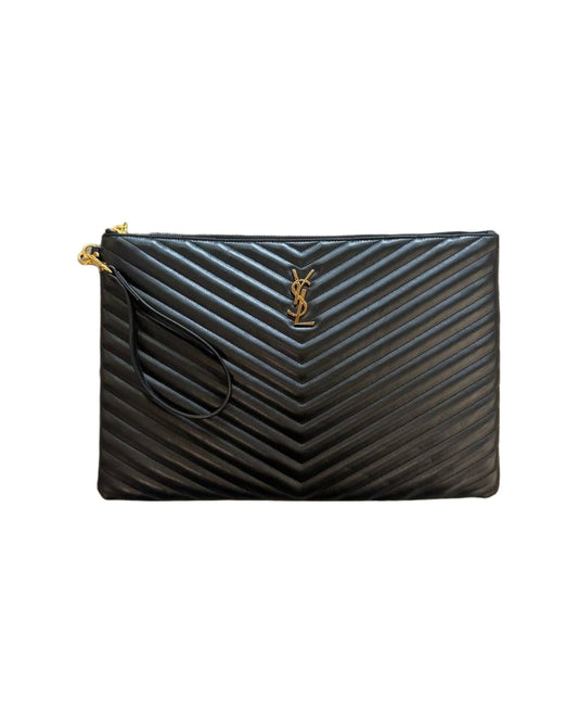 POCHETTE CASSANDRA YSL NERA HARDWARE ORO