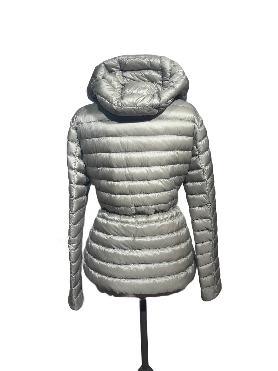 PIUMINO 100 GRAMMI MONCLER GRIGIO CON CAPPUCCIO Tg 44