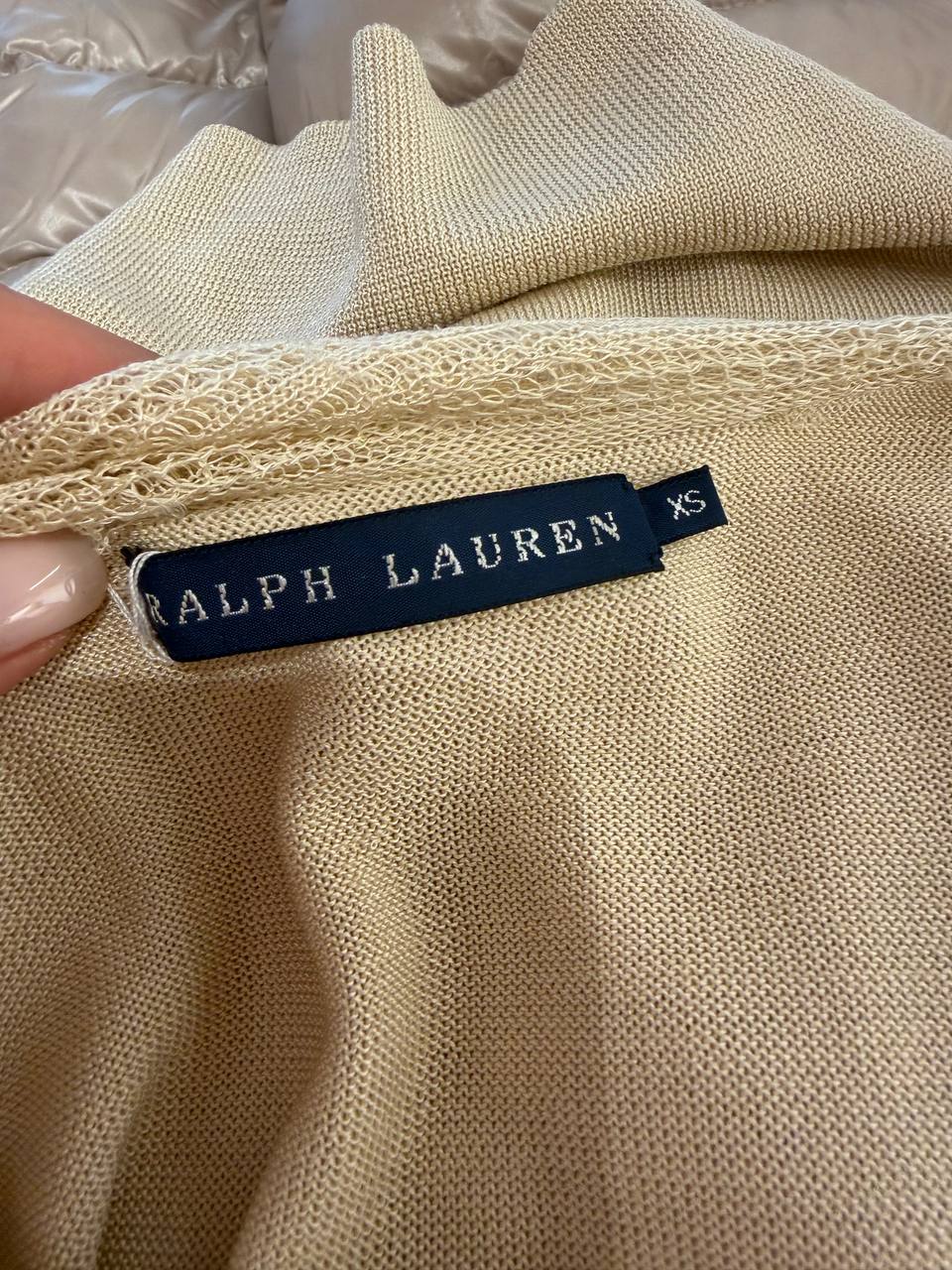 MAGLIA RALPH LAUREN SETA CASHMERE VOLANT CREMA Tg XS