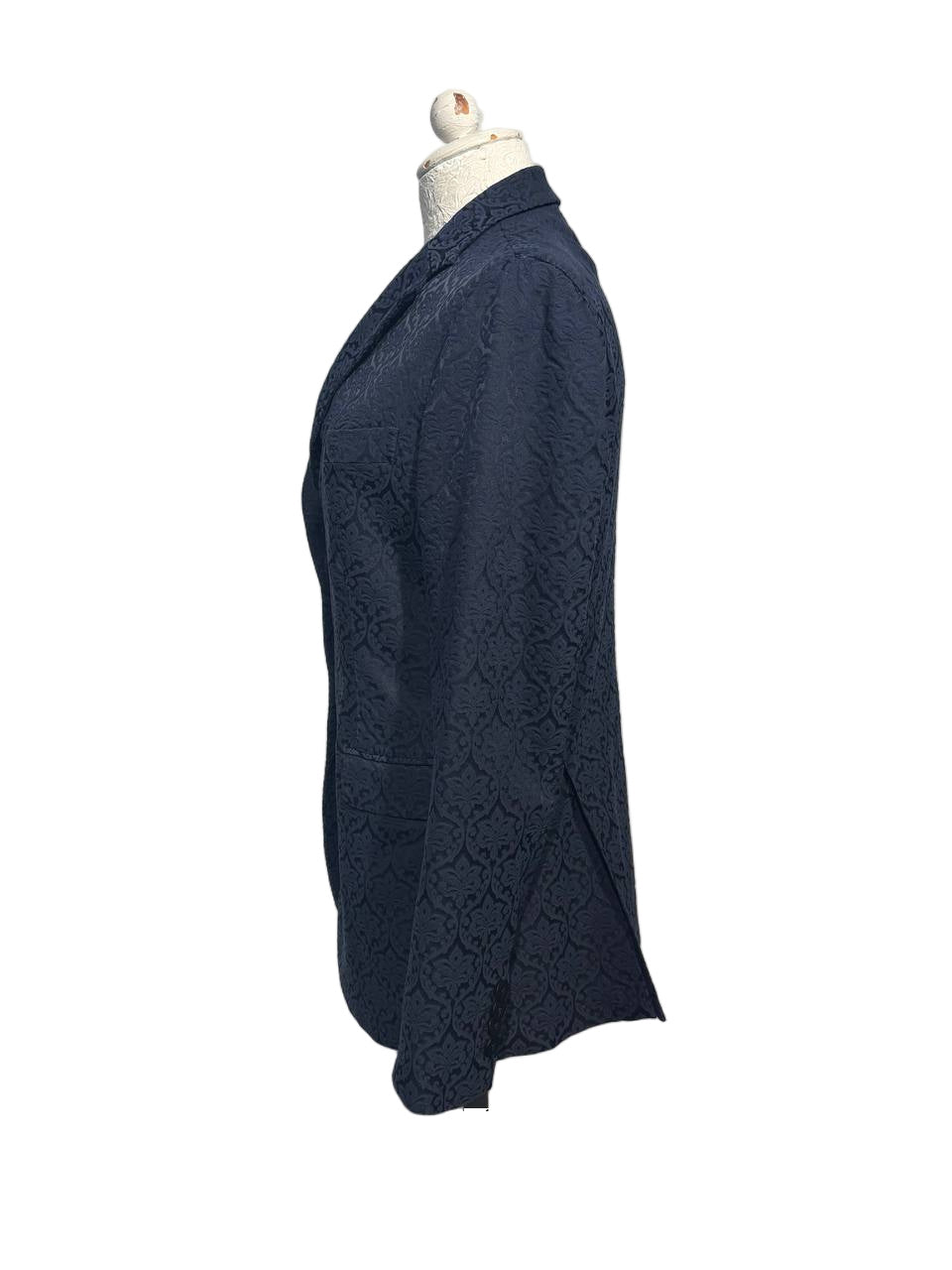 GIACCA JACQUARD BLU NAVY E NERA Tg 46