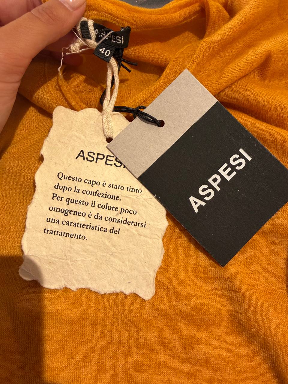 MAGLIA ASPESI CASHMERE GIROCOLLO OCRA Tg 40