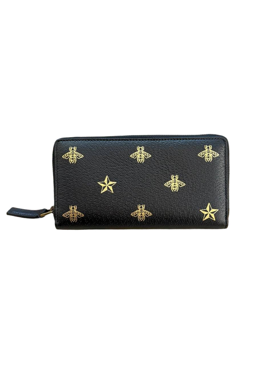 PORTAFOGLIO NERO GUCCI ANIMALIER BEE STAR