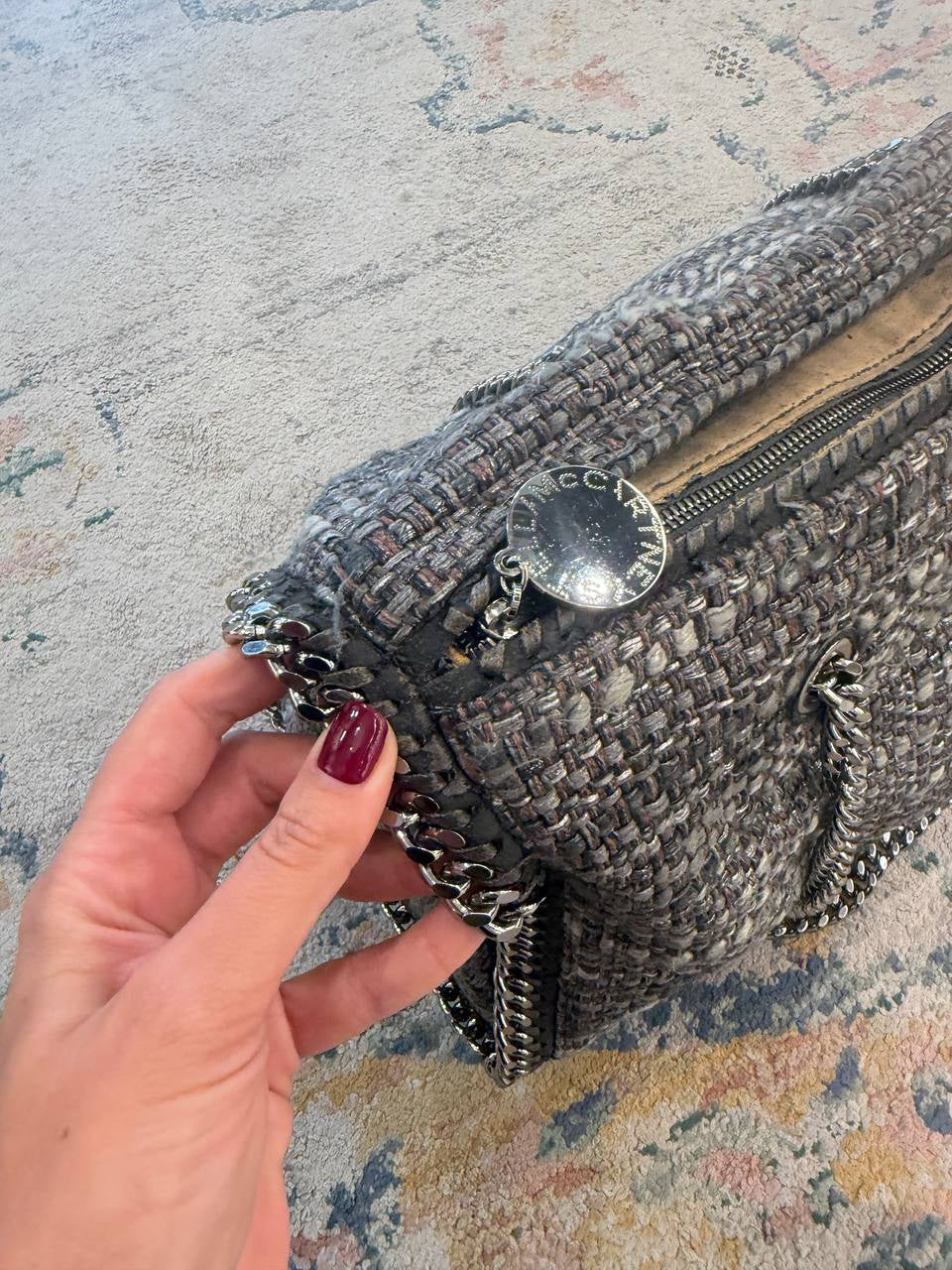 BORSA STELLA McCARTNEY FALABELLA TOTE TWEED GRIGIO