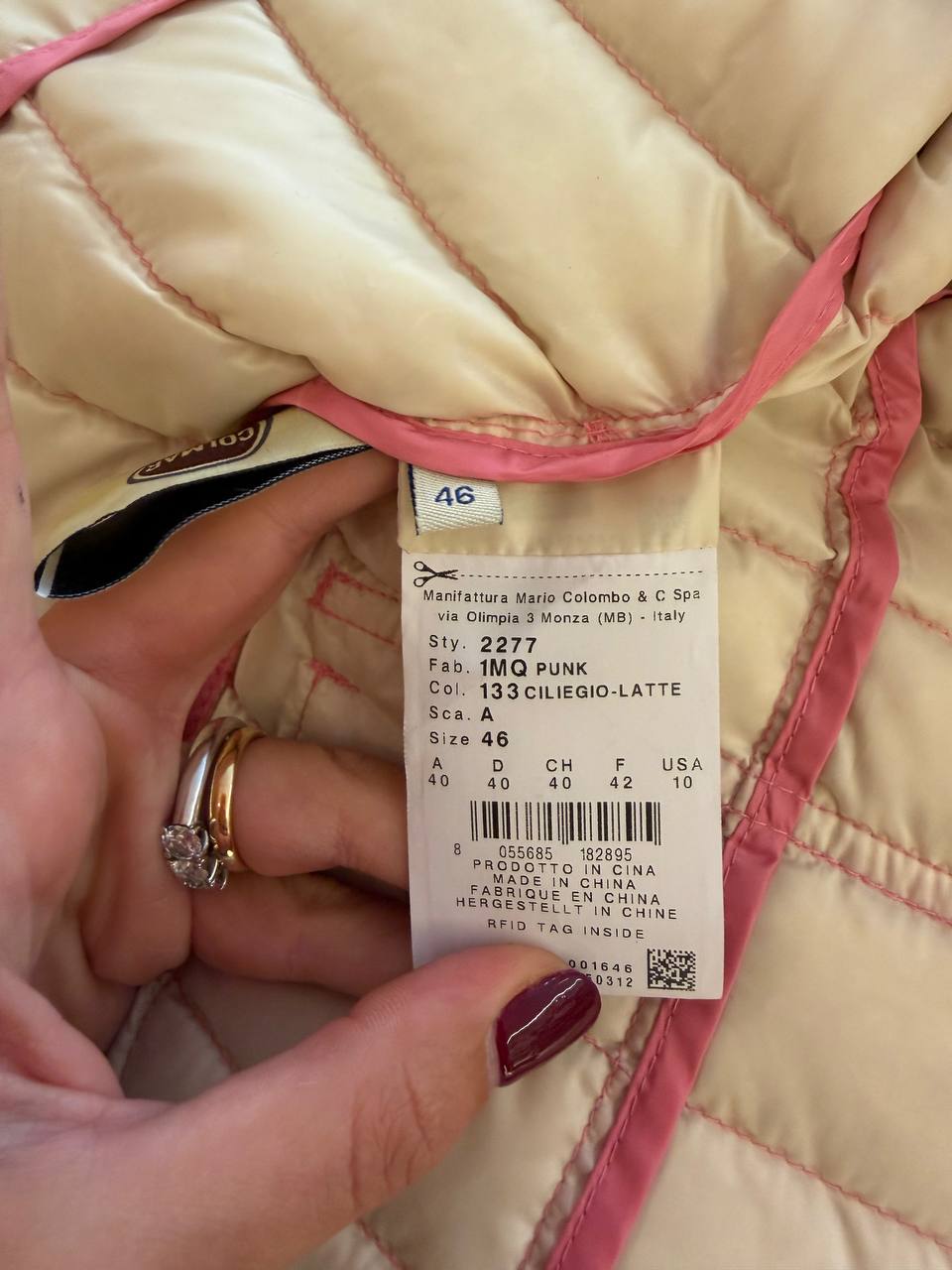 PIUMINO COLMAR ROSA ULTRALEGGERO Tg 46