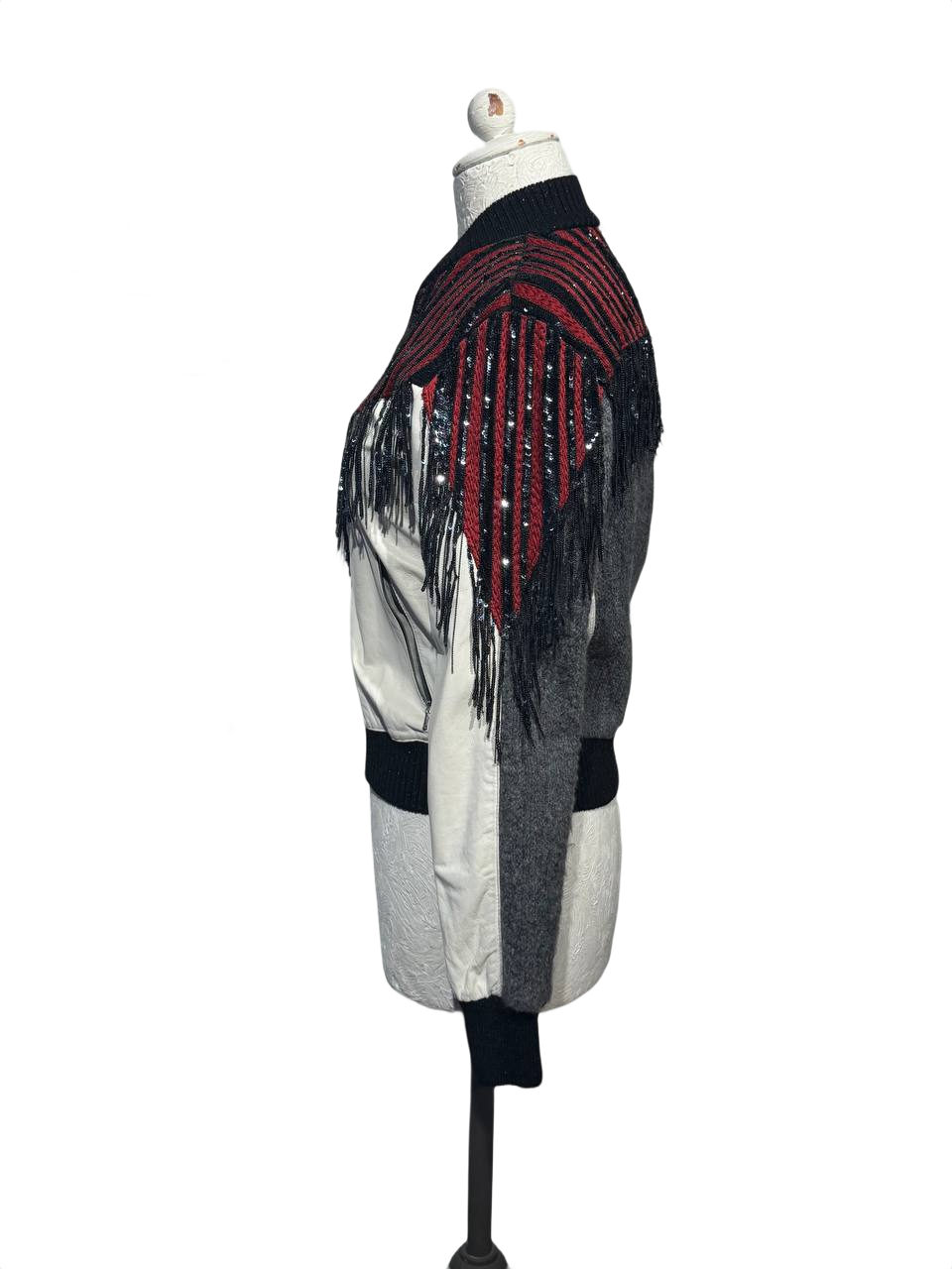BOMBER AVIU FRANGE PAILLETTES Tg XS
