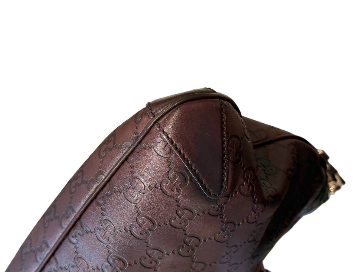 BORSA A SPALLA GUCCI GUCCISSIMA MARRONE