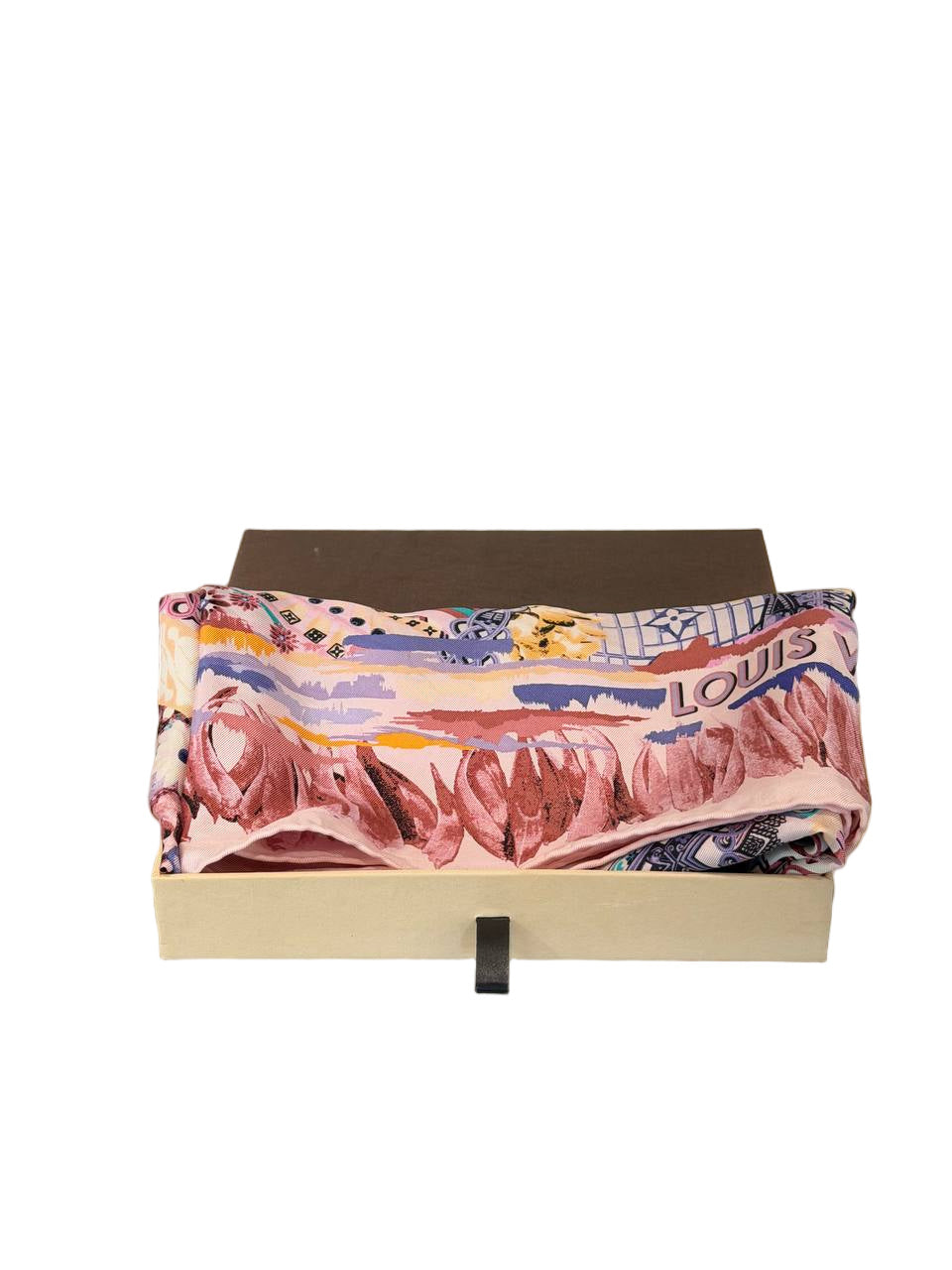FOULARD SETA LOUIS VUITTON TONI PASTELLO CON SCATOLA