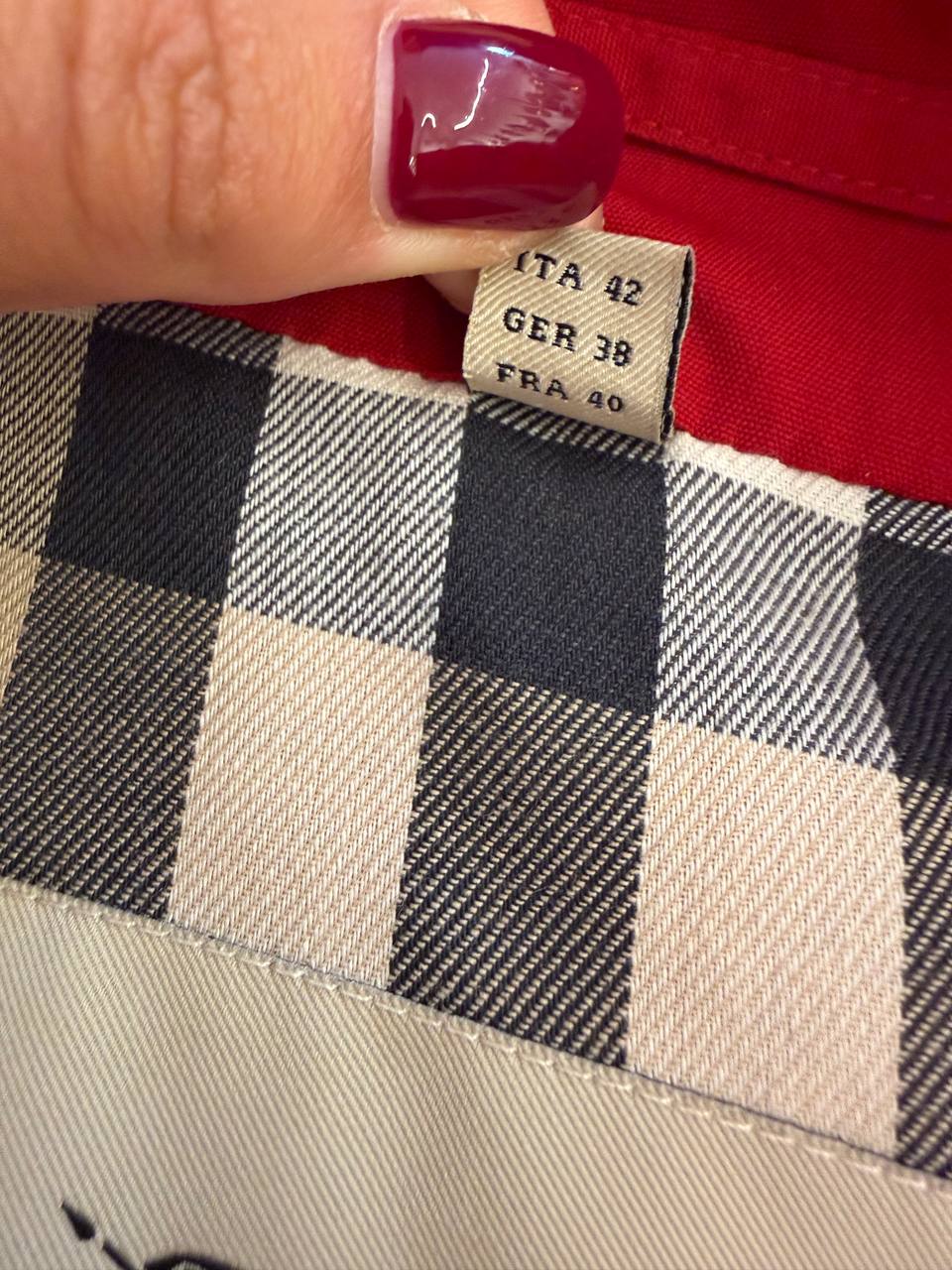 IMPERMEABILE BURBERRY ROSSO DOPPIO PETTO Tg 42