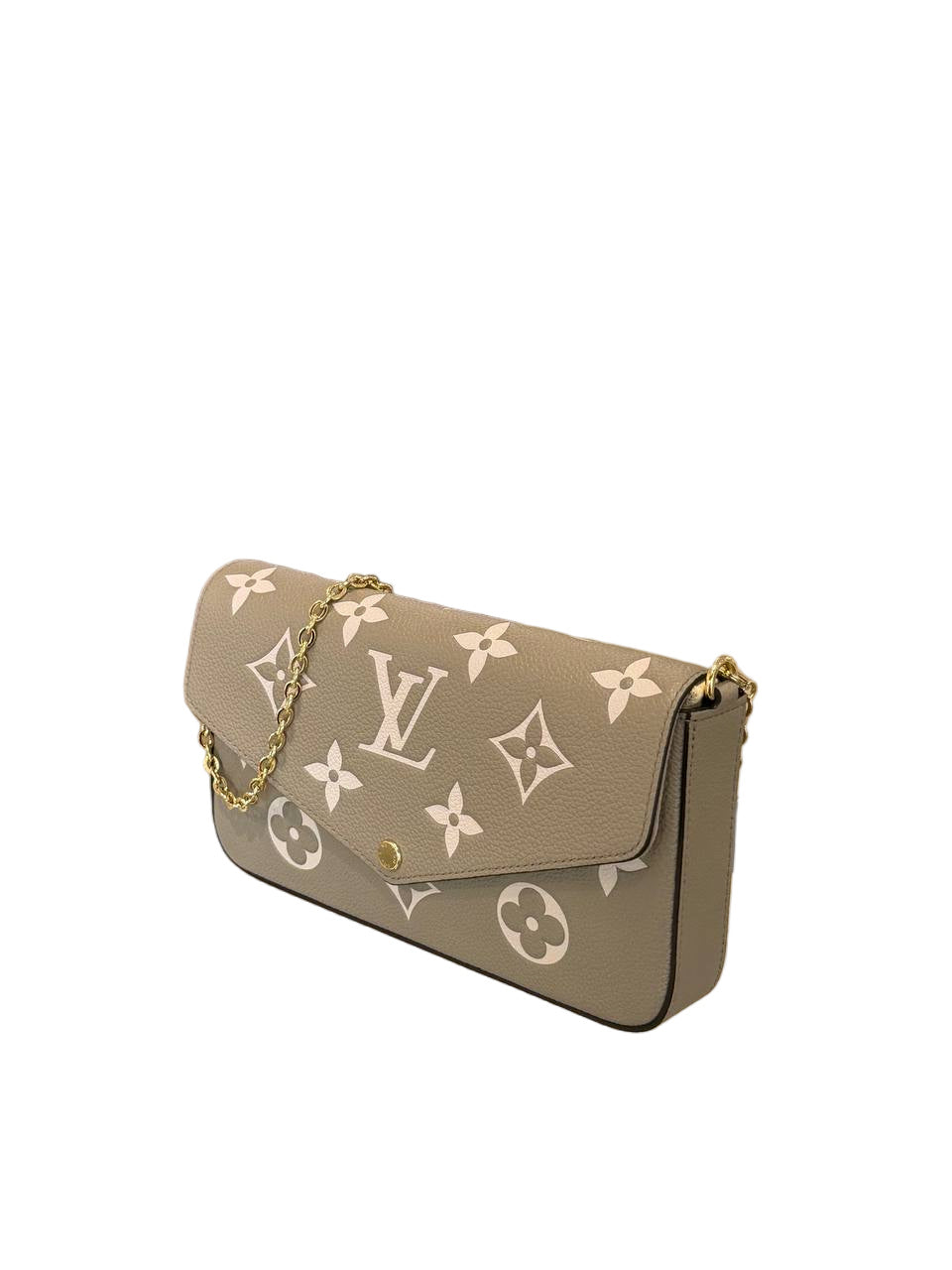 POCHETTE FÉLICIE LOUIS VUITTON TORTORA PELLE EMPREINTE