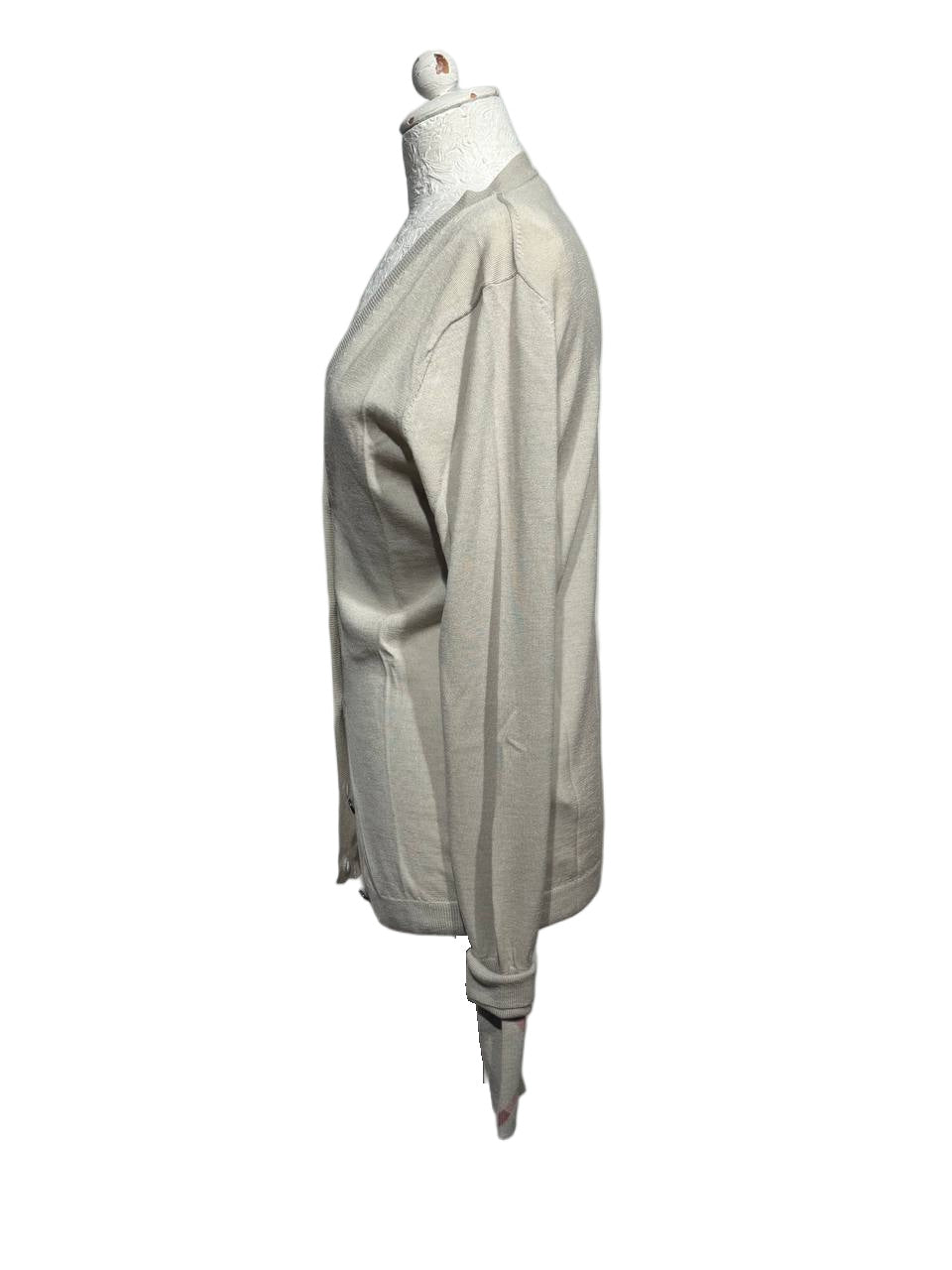 CARDIGAN BURBERRY LANA MERINO POLSINI CHECK Tg L