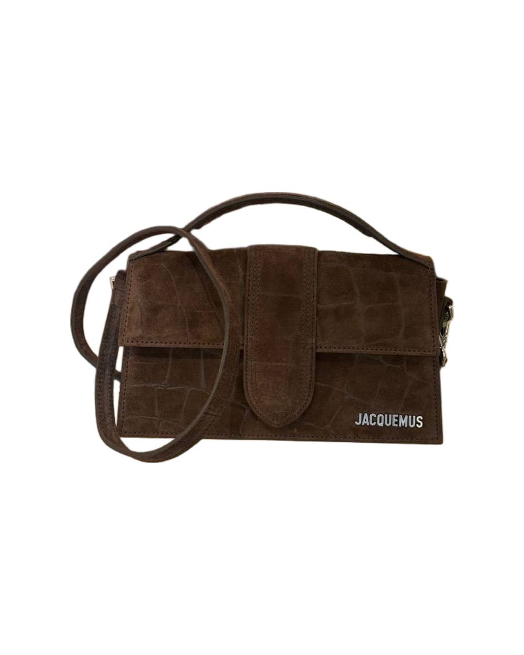 JACQUEMUS LE GRAND BAMBINO SUEDE STAMPA COCCO MARRONE