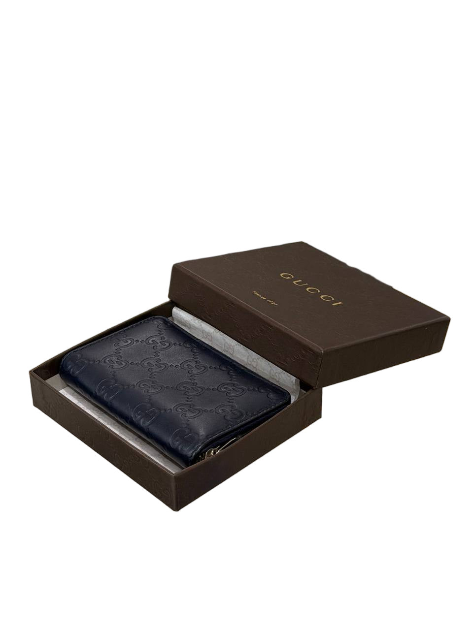 PICCOLO PORTAFOGLIO GUCCI BLU NAVY GG CON SCATOLA