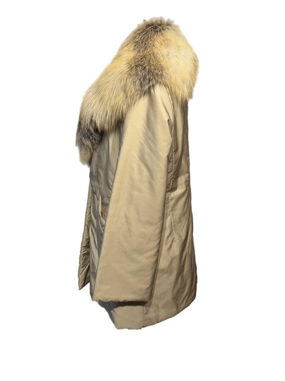 PIUMINO ERMANNO SCERVINO PELO VOLPE BEIGE Tg 44