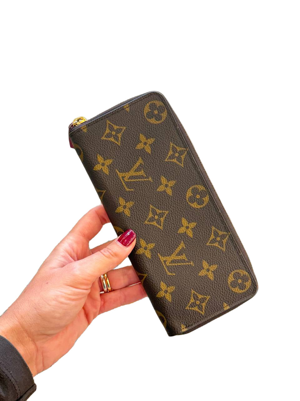 PORTAFOGLIO MONOGRA CLEMENCE LOUIS VUITTON INTERNO CILIEGIA