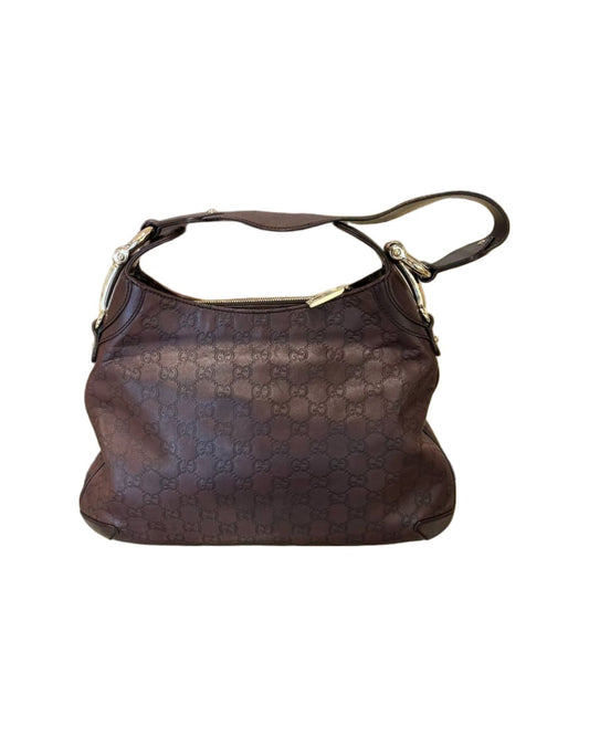 BORSA A SPALLA GUCCI GUCCISSIMA MARRONE
