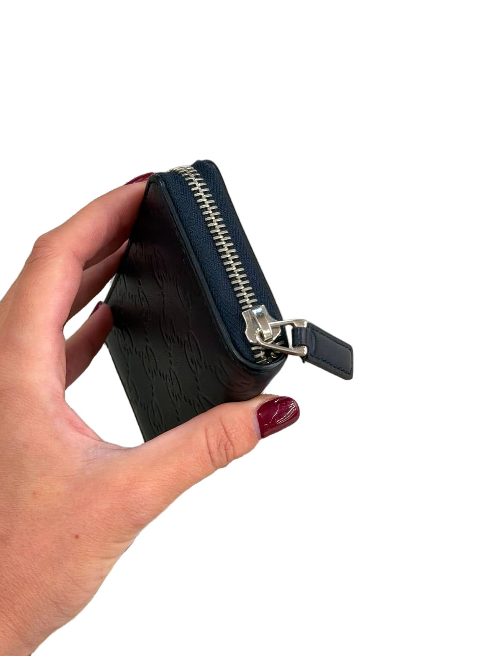 PICCOLO PORTAFOGLIO GUCCI BLU NAVY GG CON SCATOLA